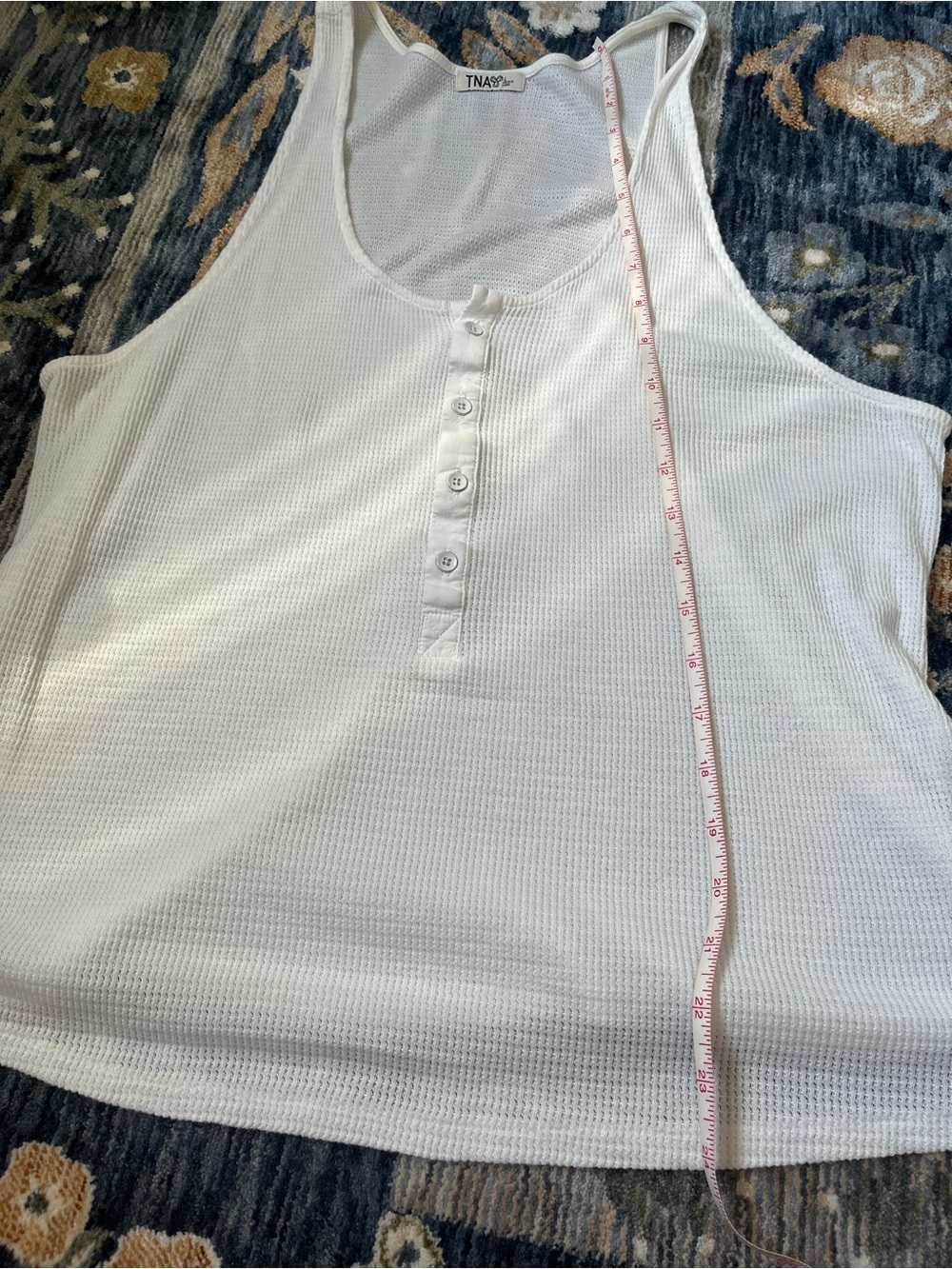 TNA Cream Ribbed Henley Racerback Tank Size large - Picture 3 of 4